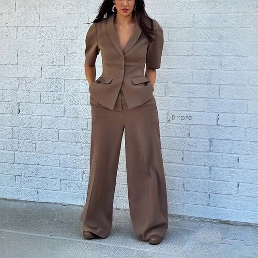 Top And Trousers Suit Slim Fit Waist