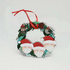 Christmas tree wooden snowman hanging piece