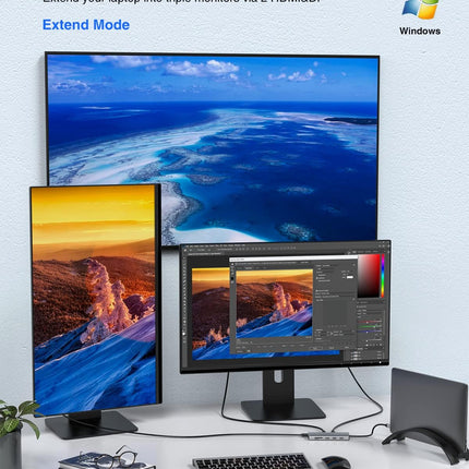 USB C Docking Station 13-in-1 Hub with Ethernet 4K USB C to 2 HDMI DP USB 3.0