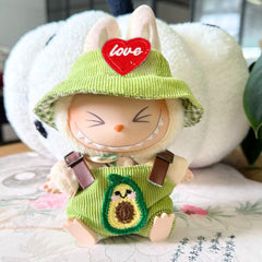 Clothes for Doll,Cute Outfit Set with Hat & Accessories for 17cm Dolls,Soft Cotton Clothing (No Doll) (Green)