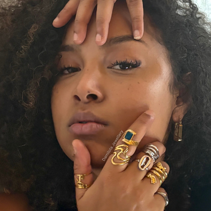 Textured Waved ‘Yemoya’ Ring - gold/silver