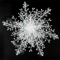 Christmas Decorations Brushed Plastic Snowflake Flakes