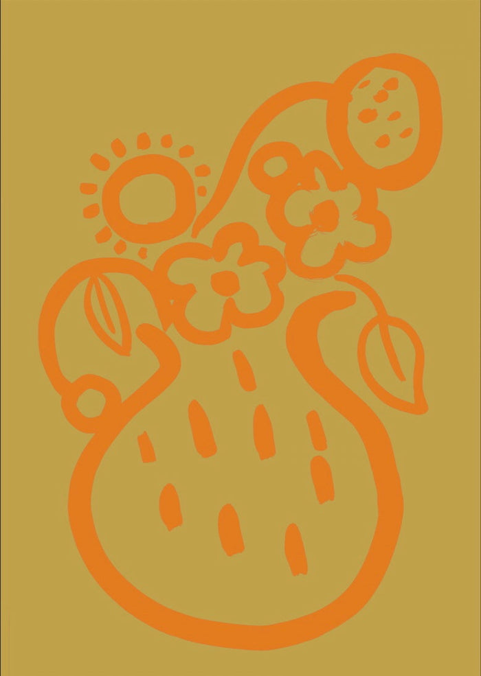 Vase print - Yellow + Orange