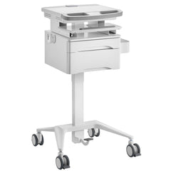 ProperAV Mobile Workstation Trolley Cart with Drawers