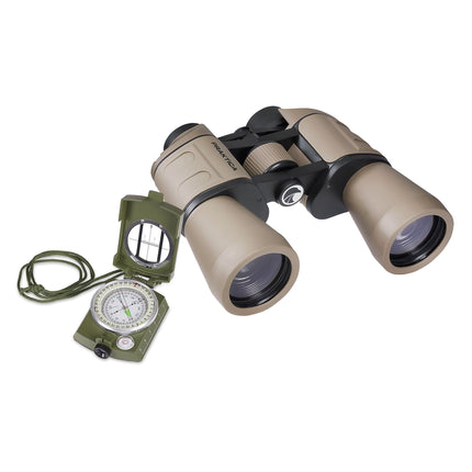 PRAKTICA Falcon 12x50mm Porro Prism Field Binoculars - Sand