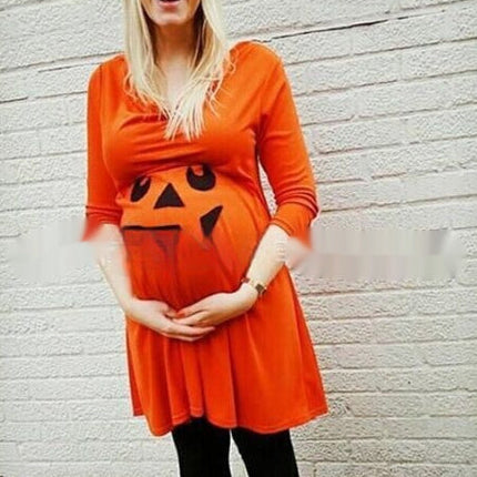 Halloween Orange Fashion Best-seller Maternity Dress