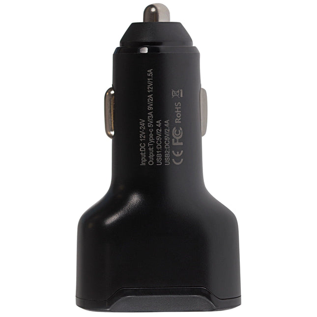 Maplin 2x USB-A / 1x USB-C Power Delivery High Speed USB Car Charger