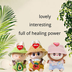 Clothes for Doll,Cute Outfit Set with Hat & Accessories for 17cm Dolls,Soft Cotton Clothing (No Doll) (Green)