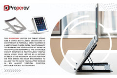 ProperAV Steel Construction Laptop or Tablet Stand with 5 Adjustable Settings