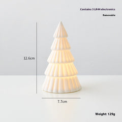 Ceramic Christmas Tree Desktop Decoration Luminous Christmas Small House Christmas Snowman