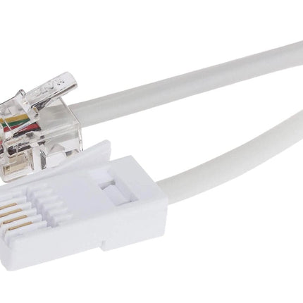 Maplin RJ11 to BT Plug BT- 431A Telephone Modem Cable - White, 3m