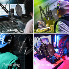 Maono XLR Cardioid Professional Vocal Studio Microphone with Boom Arm Kit