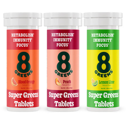 8Greens Supergreens Tablets | Daily Effervescent Greens for Immunity, Focus & Metabolism | Organic Aloe Vera, Spirulina, Chlorella | 30 Servings