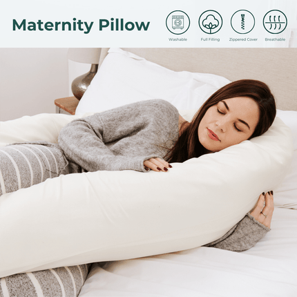 9 Ft Maternity Pillow And Case - White