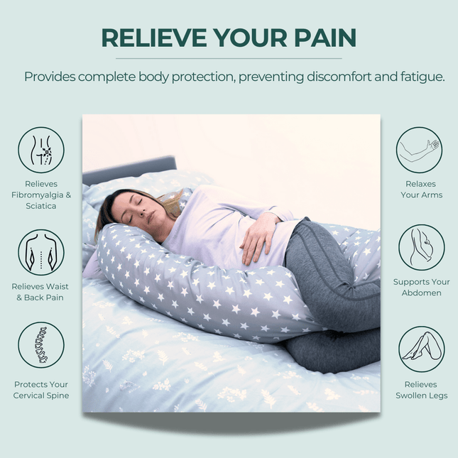 9 Foot Maternity Pillow And Case Light Blue