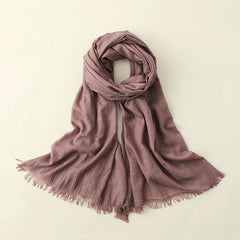 Artistic Sunscreen Solid Color Cotton And Linen Scarf