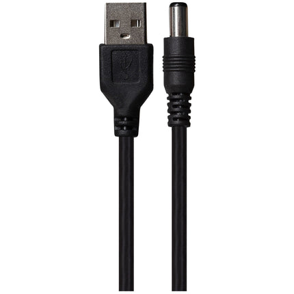 Maplin Power Supply Cable USB-A to 2.1 x 5.5 x 10mm Plug - Black, 1m