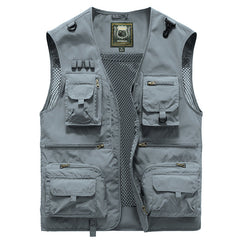 14 Pockets Summer New Men US Tactical Hiking Fishing Vest Mens Photographer Waistcoat Mesh Cargo Sleeveless Jacket Tool Vest