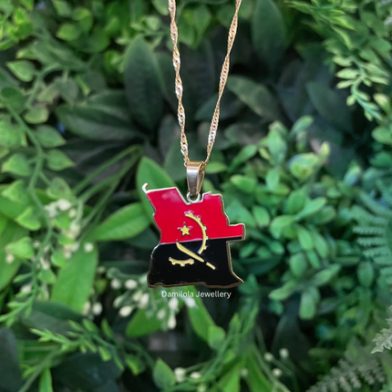Angola Flag Necklace gold
