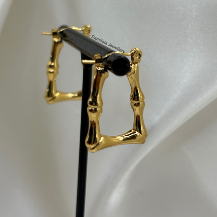 Gold ‘Tara’ Triangle Bamboo Hoops