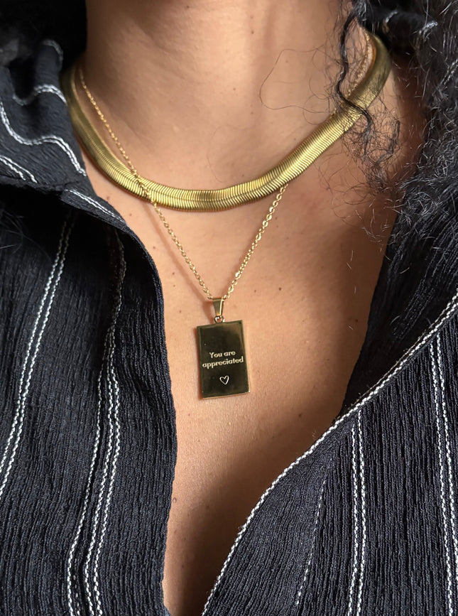 ‘Queen of my Heart’ Necklace - Gold/Silver - Double sided