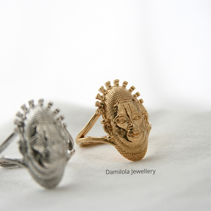 The Benin Mask Ring - Silver/Gold