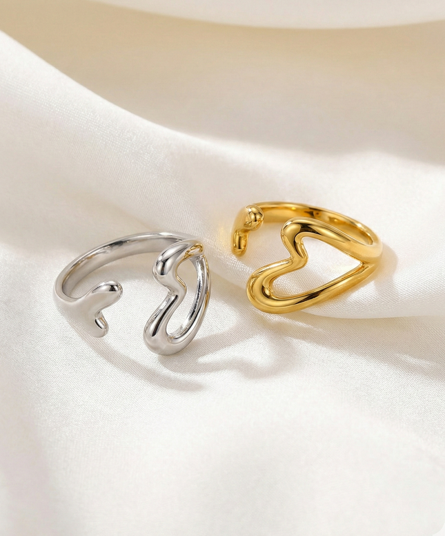 Heart to Heart Ring - Gold/Silver