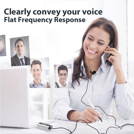 ProSound Lavalier USB-A Microphone Omnidirectional Electret Condenser with 3.5mm Audio Socket