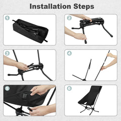 WOLTU Folding Camping Chair Ultralight Aluminium Outdoor Lounge Fishing Chair with Carry Bag for Outdoor Beach Garden BBQ Picnic