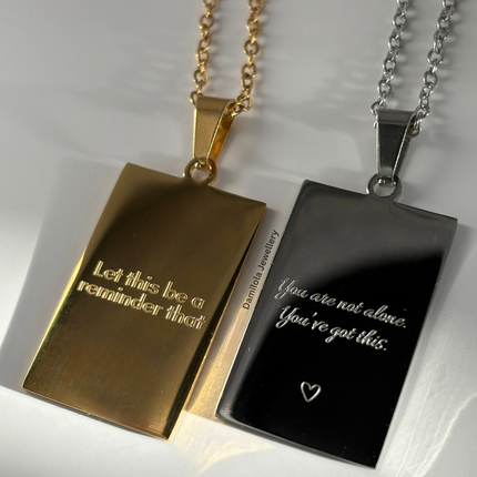 ‘You are not alone’ Necklace - Gold/Silver - Double Sided
