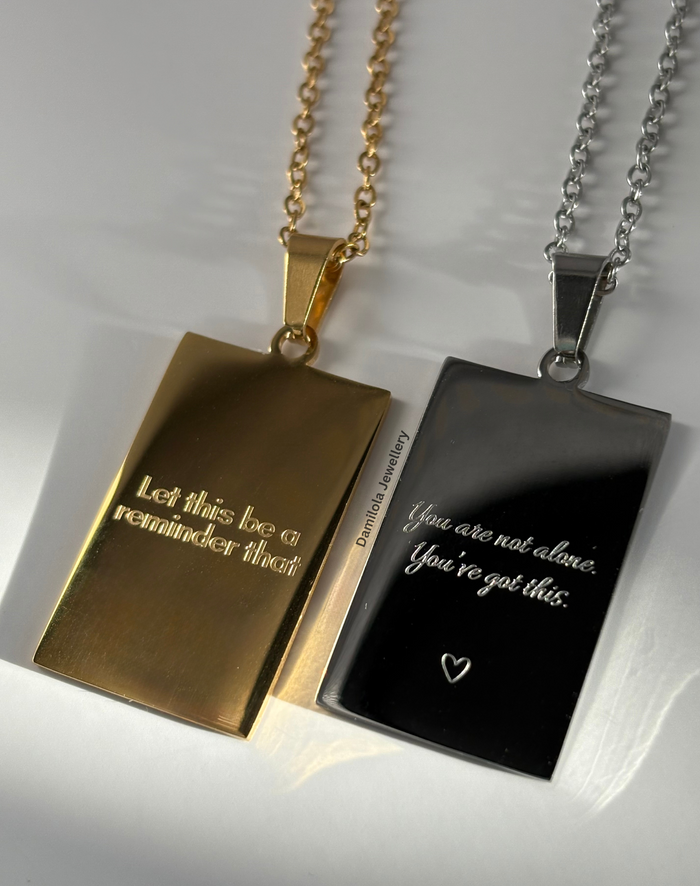 ‘You are not alone’ Necklace - Gold/Silver - Double Sided