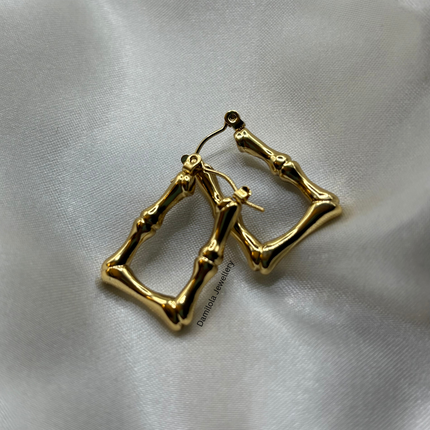 Gold ‘Tara’ Triangle Bamboo Hoops