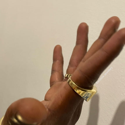 PURE Ankh Chunky Signet Ring - 925 Silver/Gold