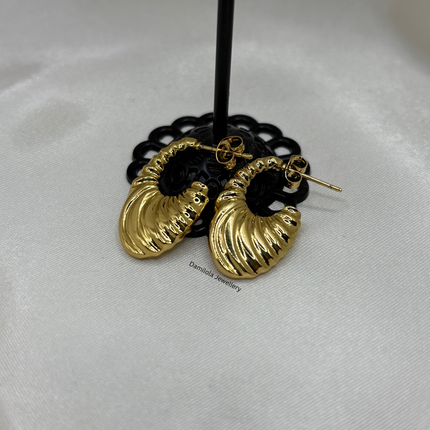 Gold ‘Ruby’ Ripple Hoops