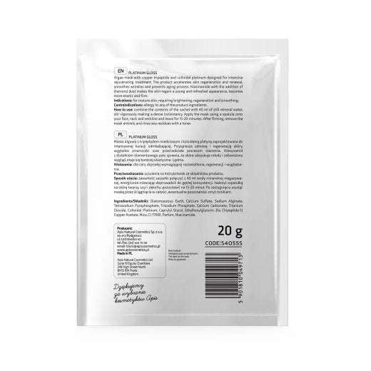 APIS Platinum Gloss Algae Mask with Copper Tripeptide & Niacinamide | 20g