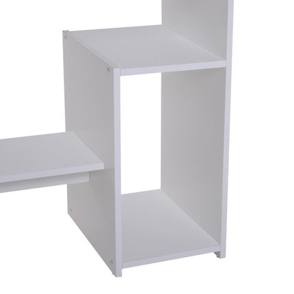 Compact Small Computer Table Wooden Desk Keyboard Tray Storage Shelf Corner (WHITE)