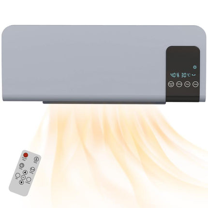 2000W Wall Mounted Heater, 18-45 DegreesC Temperature, Grey
