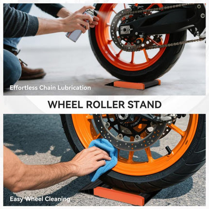 Make Motorcycle Wheel Care Easier – Roller Cleaning & Chain-Lube Stand