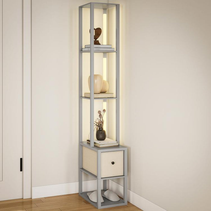 LED Floor Lamp with Storage Shelves, Modern Lighting