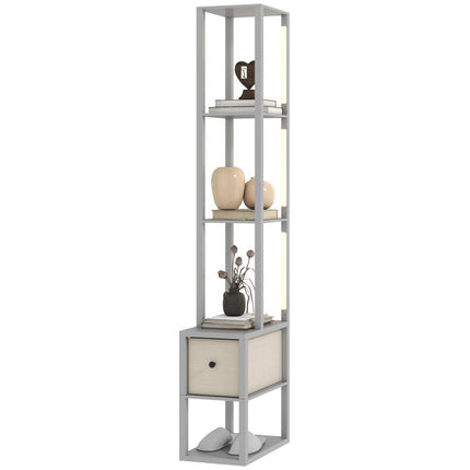 LED Floor Lamp with Storage Shelves, Modern Lighting