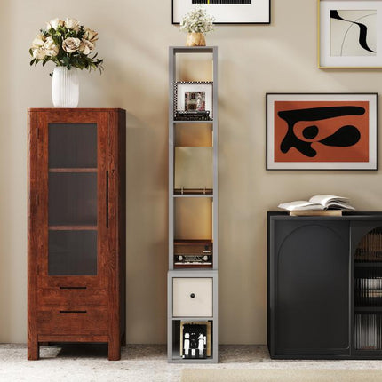 LED Floor Lamp with Storage Shelves, Modern Lighting