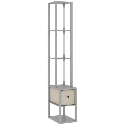 LED Floor Lamp with Storage Shelves, Modern Lighting