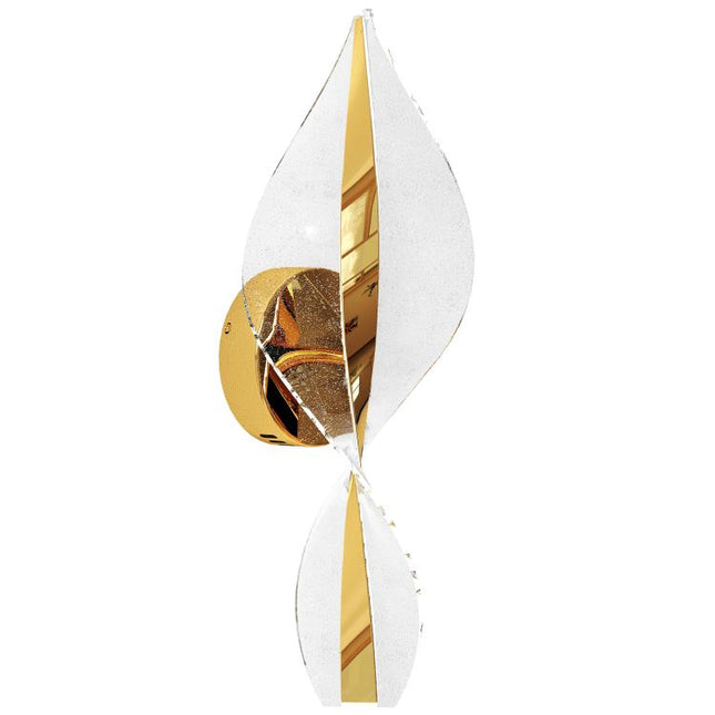 Led Wall Lamp 2 Pack, 13W Modern Indoor Spiral Wall Light, Colour Temperature Adjustable 3000K/4000K/6500K, for Bedroom, Living Room, Hallway, Stairs, Gold Tone