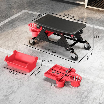 135kg Rolling Mechanic Stool with Tool Storage