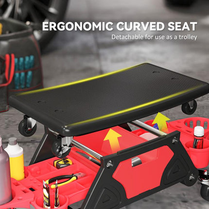 135kg Rolling Mechanic Stool with Tool Storage