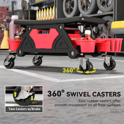 135kg Rolling Mechanic Stool with Tool Storage
