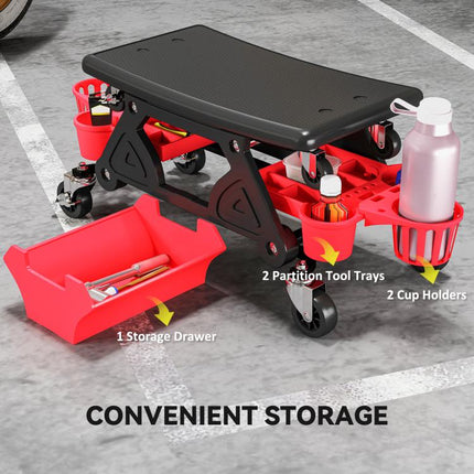 135kg Rolling Mechanic Stool with Tool Storage