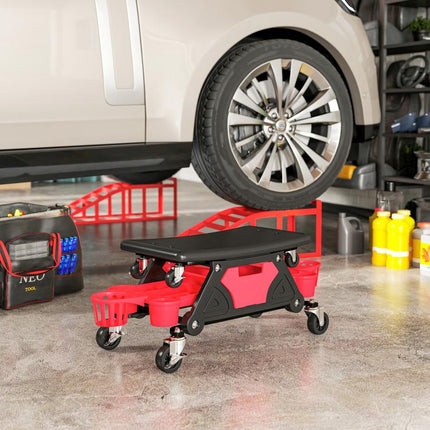 135kg Rolling Mechanic Stool with Tool Storage