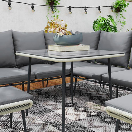 Six-Piece Rattan Strong Garden Sofa Set - Grey