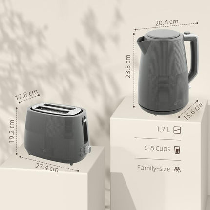 Discover a Smarter Everyday Essential: Give Your Kitchen an Everyday Upgrade – Grey Kettle and Toaster Set